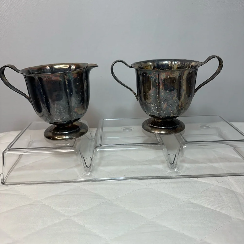 I gave Early American International Company Sugar And Cream Set Silver Plated